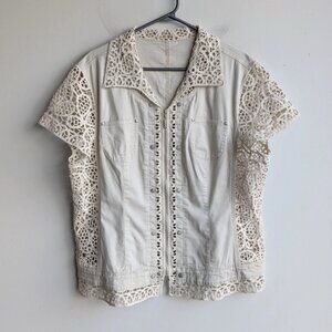 Vintage Crochet Lafei Nier Short Sleeve Top